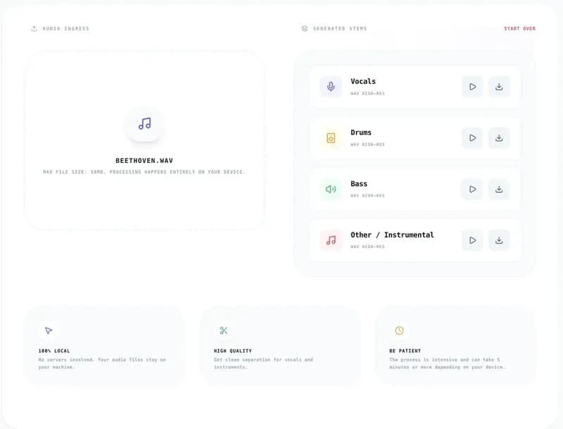 I Ran a Neural Network in a Browser Tab to Split a Song into Stems