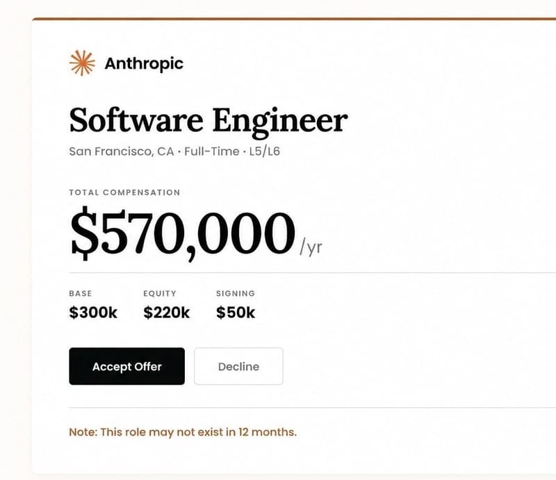 Anthropic is paying $570k for engineers..why not just use Claude Code? 🤔