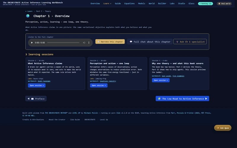 Active Inference, The Learn Arc — Part 2: Chapter 1 — Perception, Action, Learning as One Loop