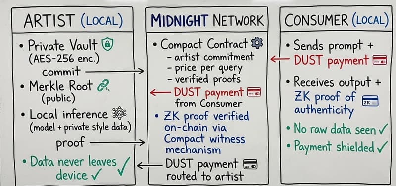 Private AI Inference on Midnight: Keep Your Data Secret, Prove Your Output is Real
