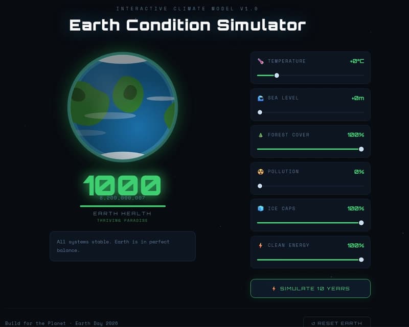 π I Built an Interactive Climate Simulator Where You Control Earth's Fate