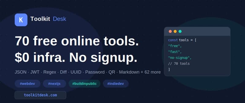 I built 70 free dev tools in 6 weeks, here's what I learned