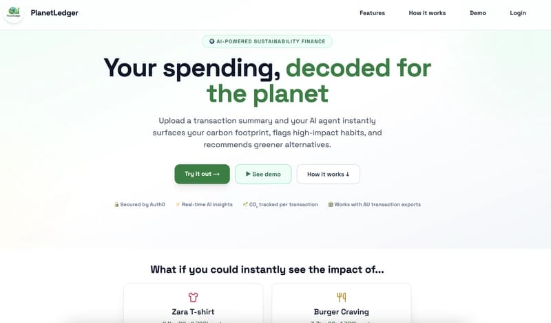PlanetLedger — Turning Spending Into Environmental Awareness
