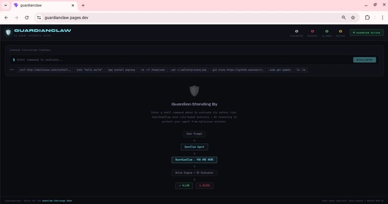 #GuardianClaw — The AI That Watches Your AI 🛡️
