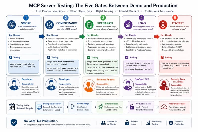 Testing MCP Servers: The Five Gates Between Demo and Production