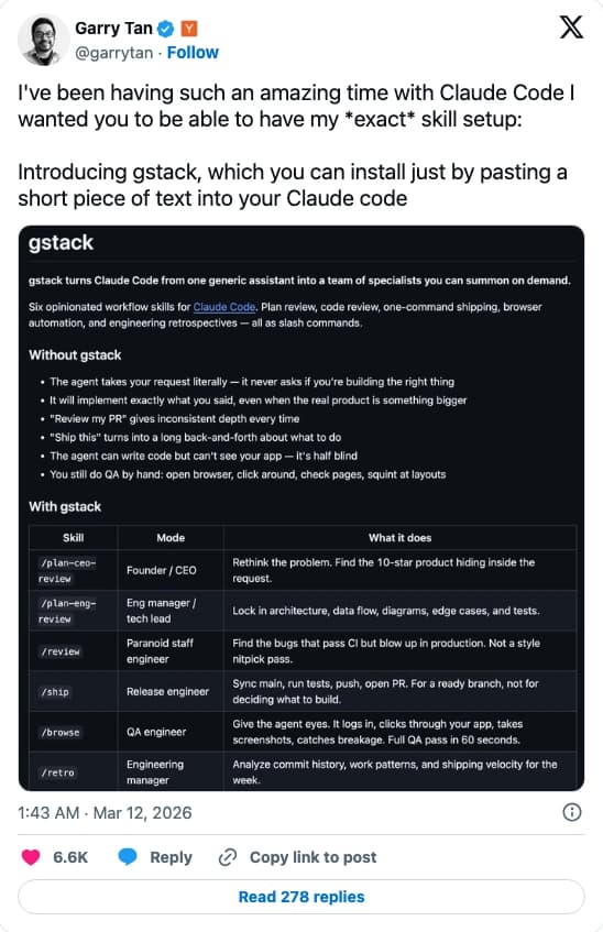 GStack: Turn Claude Code Into a Full Engineering Team