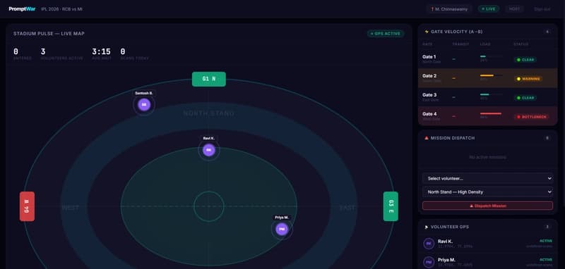 I Built a Real-Time Crowd Orchestration Engine for Stadium Events (PromptWar 2026)