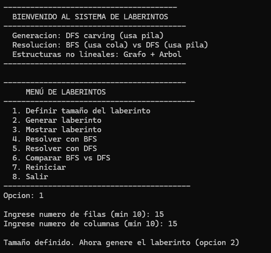 Proyecto Laberintos - Generar y Resolver | Estructuras de Datos