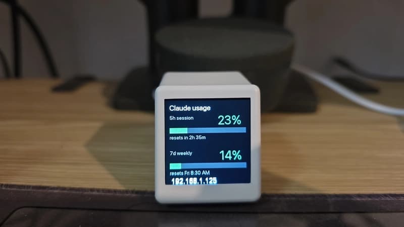 Turning a Desk clock into a Claude Code usage meter