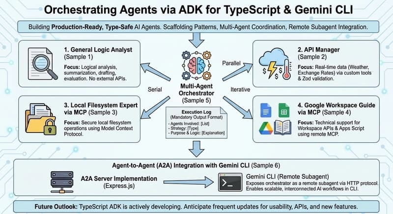 Orchestrating Agents via ADK for TypeScript and Gemini CLI
