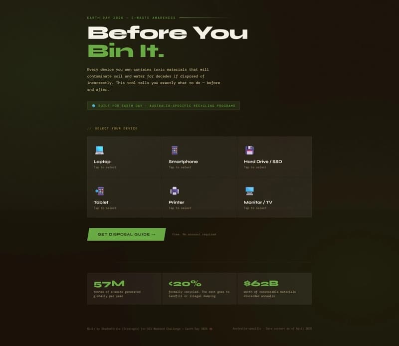 E-Waste Aware β Sanitise First, Then Recycle π