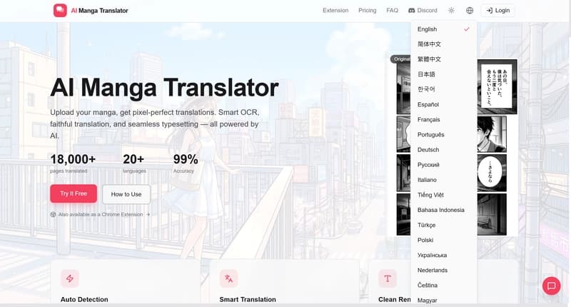 Beyond English: Translating Manhua into 20+ Languages with AI-Powered Auto-Typesetting