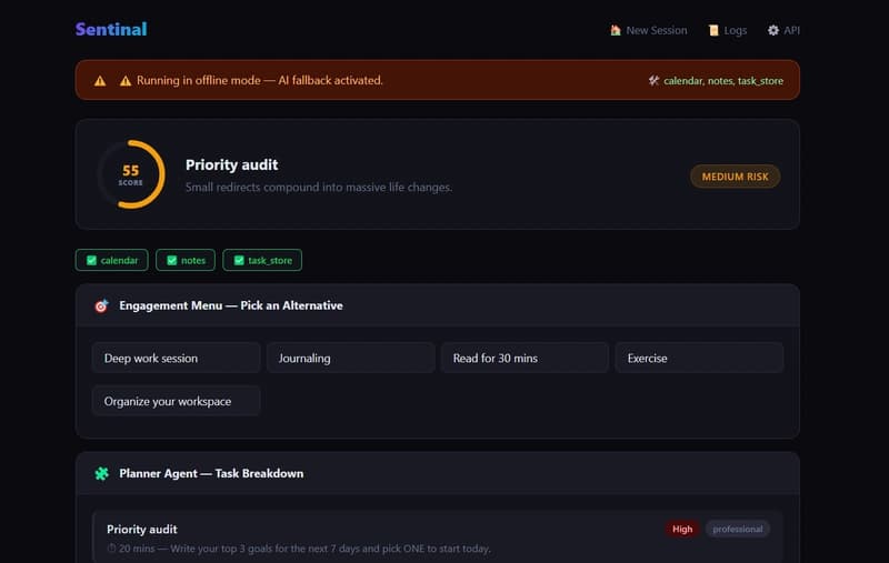 Building Sentinal: A Multi-Agent AI System to Break Doomscrolling