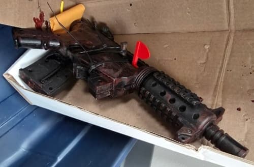 Felon arrested for supplying Shamar Elkins with rifle deranged dad used to massacre 8 kids as feds release first pic of bloody weapon