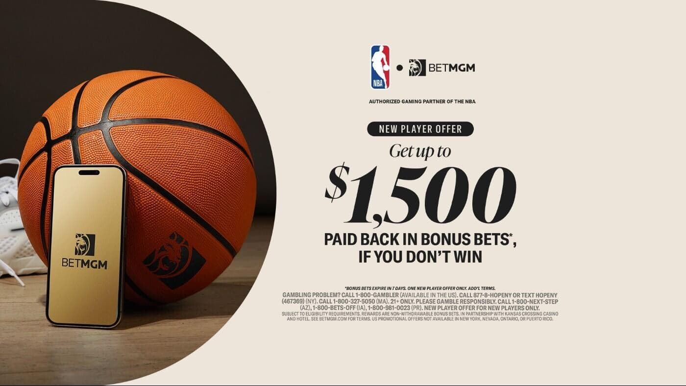 Use BetMGM bonus code CBSSPORTS to get $150 in bonus bets for Celtics-76ers, Blazers-Spurs, Rockets-Lakers