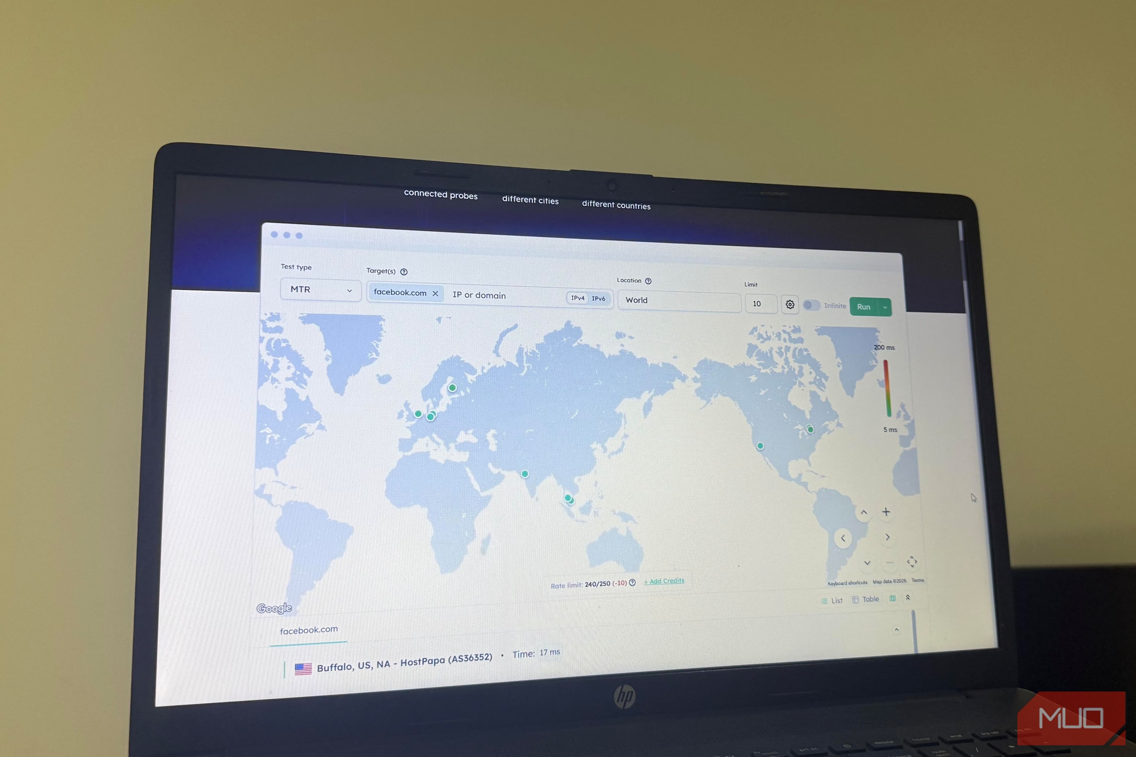 There's a free tool that shows you the real latency between your machine and any server on earth