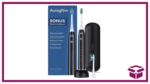 Keep Up Your Oral Care Routine With 36% Off a Auraglow Sonus Toothbrush