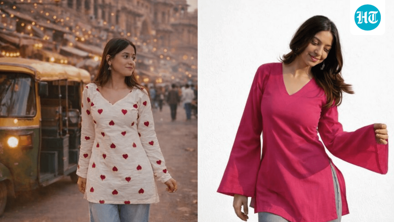 From 9 AM meetings to 9 PM plans: These 5 V-neck kurtis do it all effortlessly
