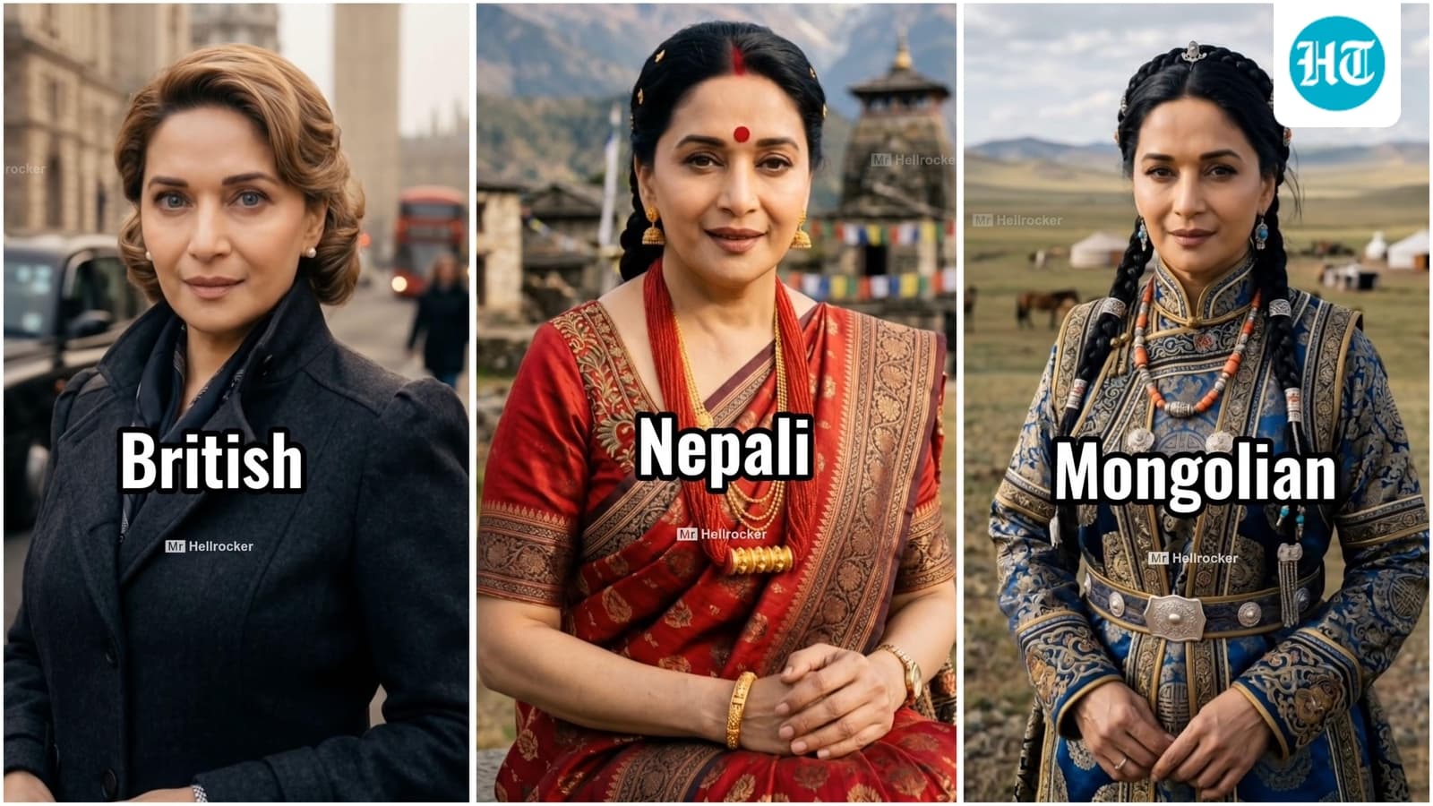 AI reimagines Madhuri Dixit in Russian, Brazilian, Chinese and more global looks; internet loves her ‘Nepali’ style