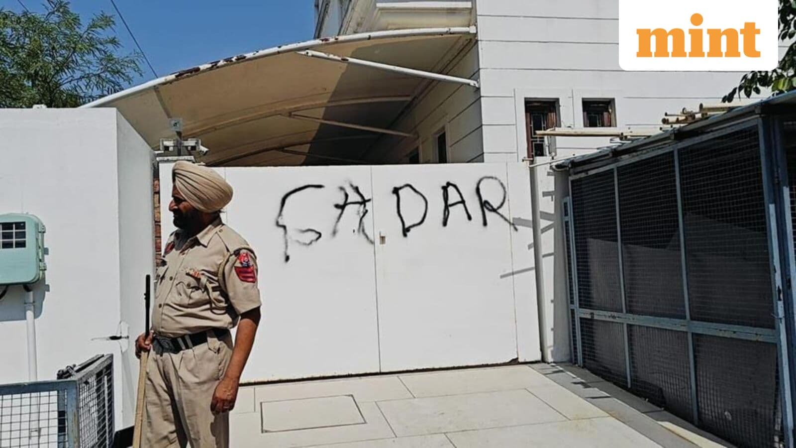 Harbhajan Singh's house defaced with ‘Gaddar’ graffiti as AAP workers protest MPs joining BJP | Video